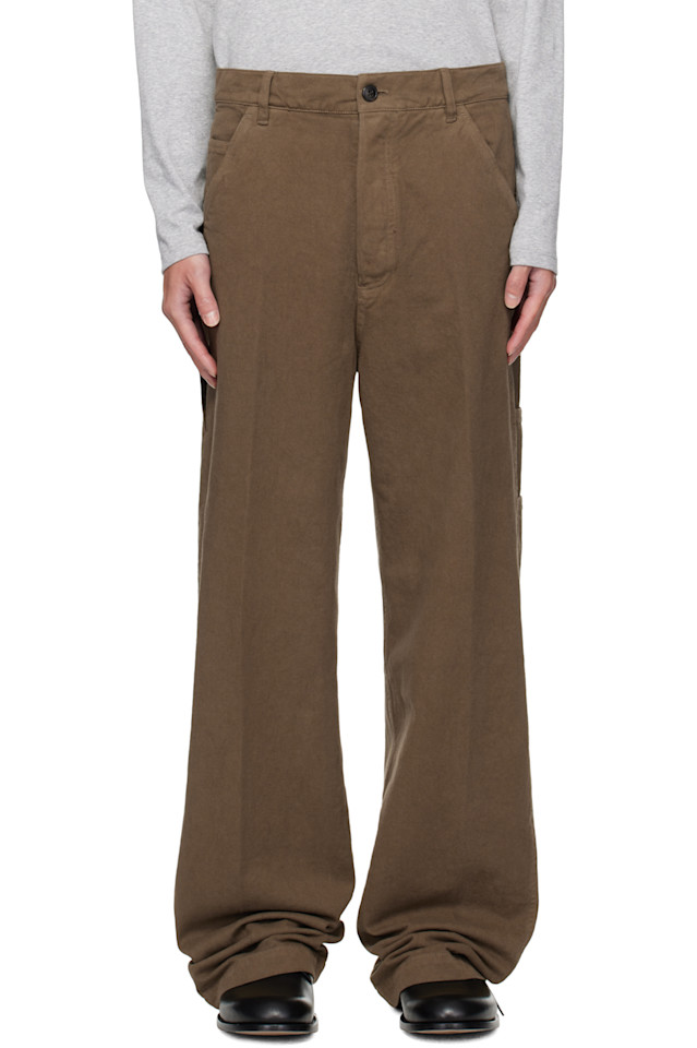 

Dries Van Noten Брюки из коричневой саржи