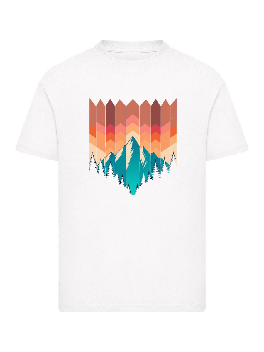 

Рубашка F4NT4STIC Berg Sonnenuntergang Geometrisch, белый