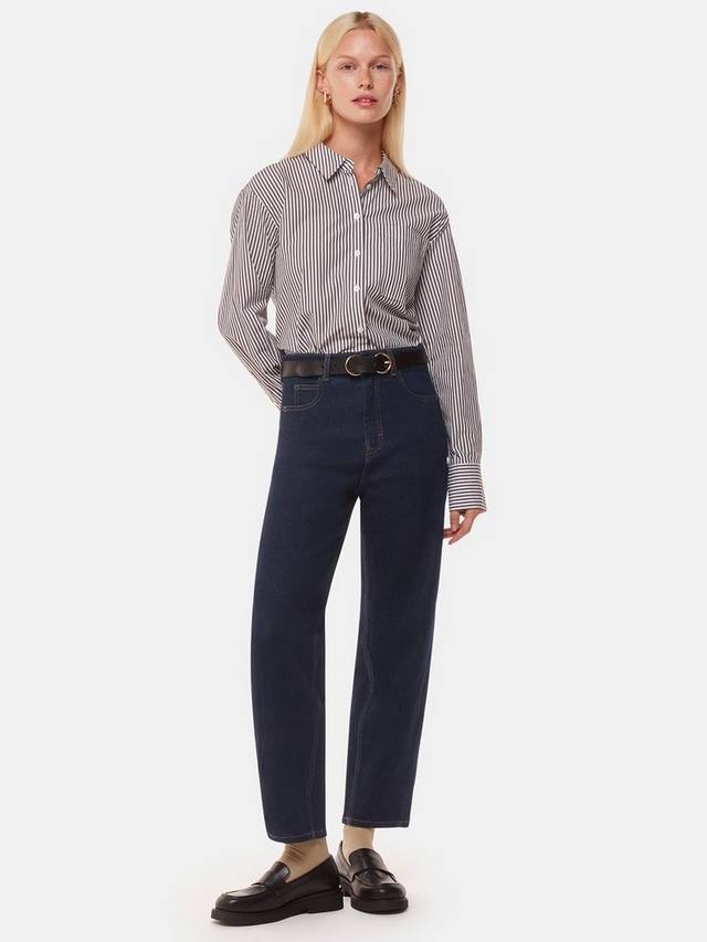 

Джинсы с бочкообразной ножкой с высокой талией Whistles, цвет Dark Denim