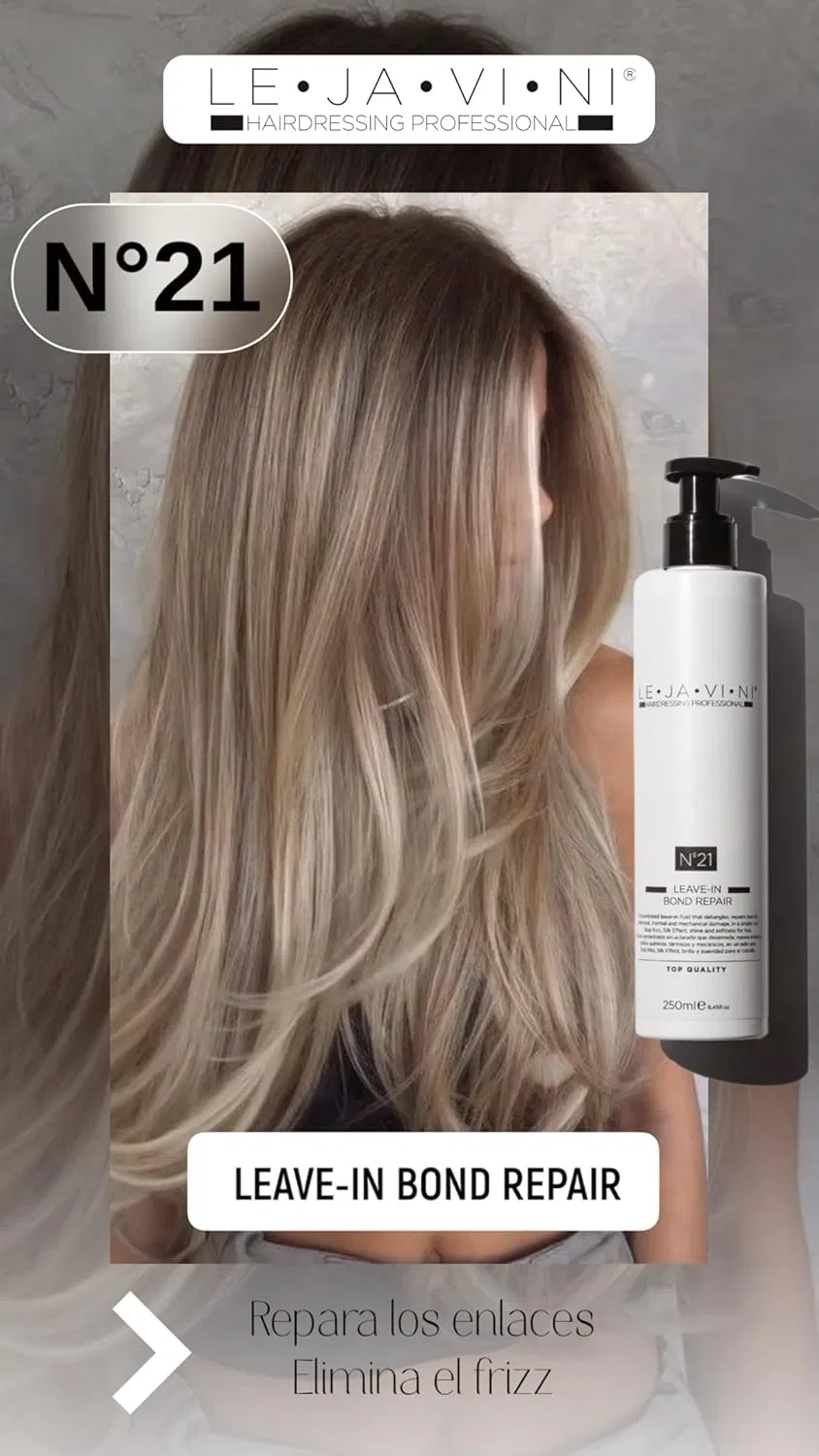 Несмываемый восстанавливающий кондиционер «N21 Leave-In Conditioner Repair» от LEJAVINI, 250 мл Le Ja Vi Ni — фото 2