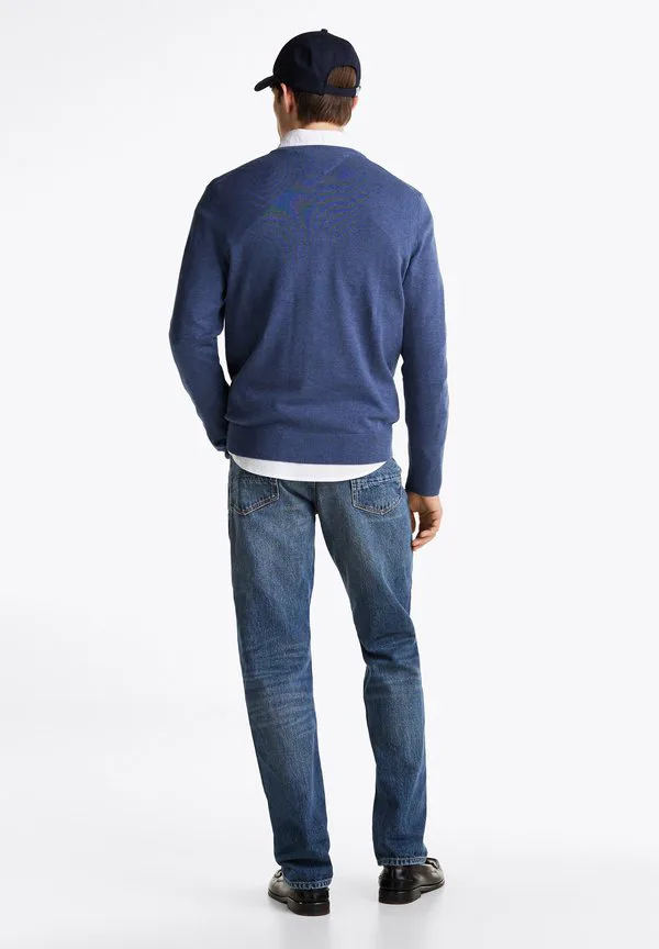 Свитер с круглым вырезом и вышивкой флага Tommy Hilfiger, Aegean Sea Heather — фото 3