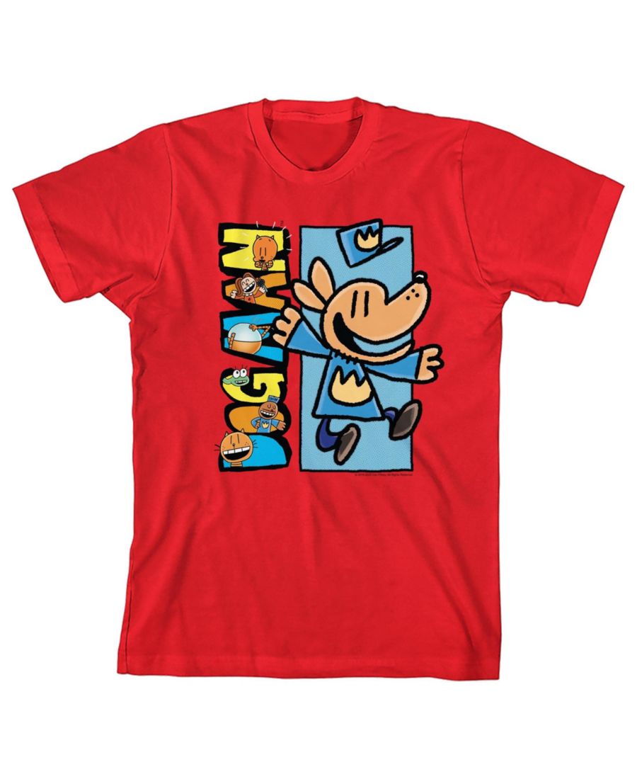 

Детская футболка с коротким рукавом и круглым вырезом, красного цвета, размер XL, с изображением персонажей внутри логотипа Dog Man, Red, Красный, Детская футболка с коротким рукавом и круглым вырезом, красного цвета, размер XL, с изображением персонажей 