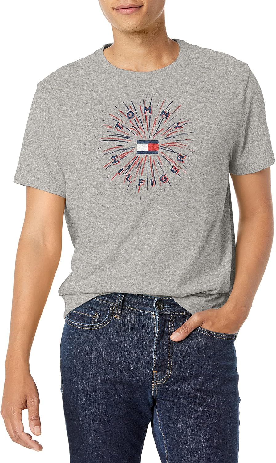 

Мужская футболка с коротким рукавом и принтом Tommy Hilfiger, Tommy Grey