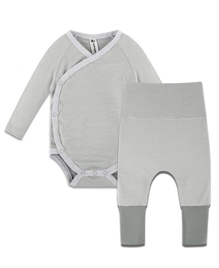 Боди и штаны для маленьких девочек, комплект из 2 предметов Earth Baby Outfitters, зеленый — фото 2