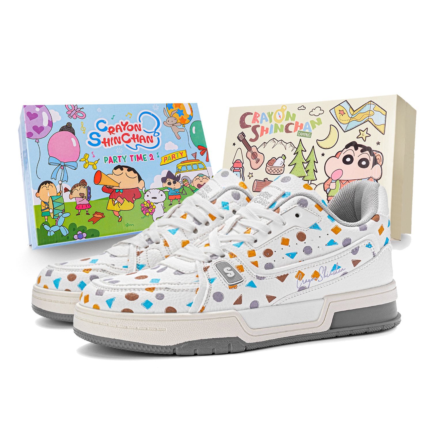 

Crayon Shinchan Низкие скейтерские кроссовки унисекс белые, цвет White