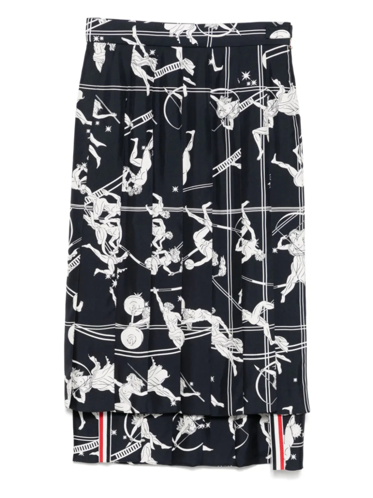 

Юбка ниже колена с заниженной спинкой и складками Thom Browne, синий