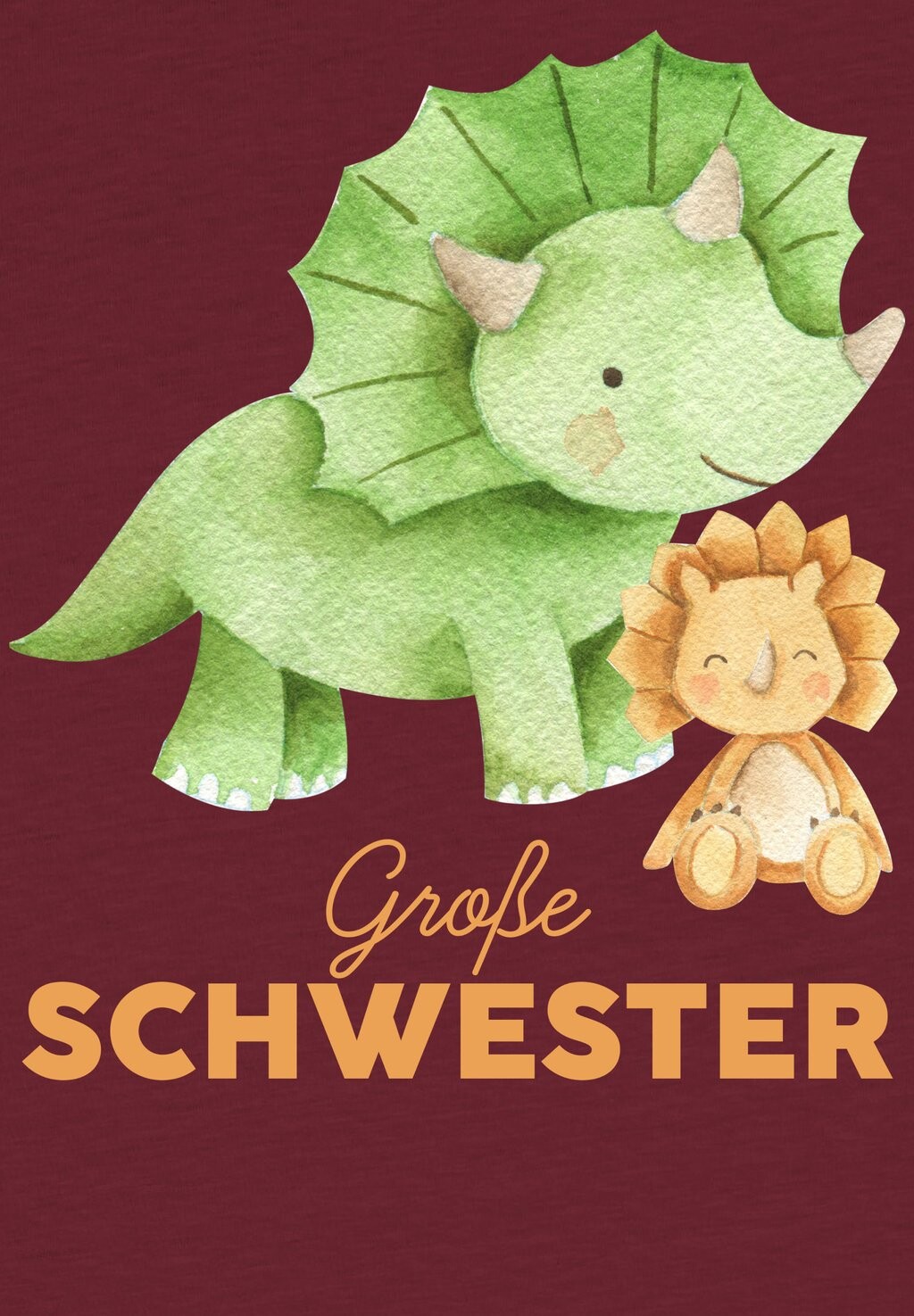 

Футболка с принтом DINOSAURIER 07 GROSSE SCHWESTER watapparel, темно-красный