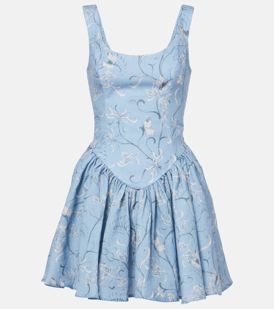 

Платье-мини из льна Lymanopoda с аппликацией Agua by Agua Bendita, Lymanopoda