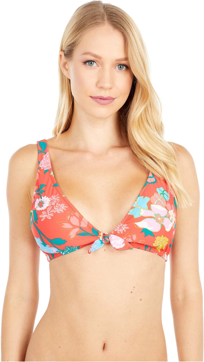 

Купальный топ J.Crew Gavotte Floral Tie Front Top, цвет Red/Jade Multi