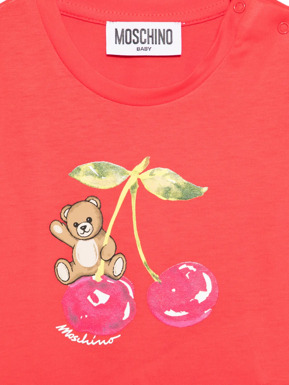 Футболка с принтом Moschino Kids, красный — фото 3