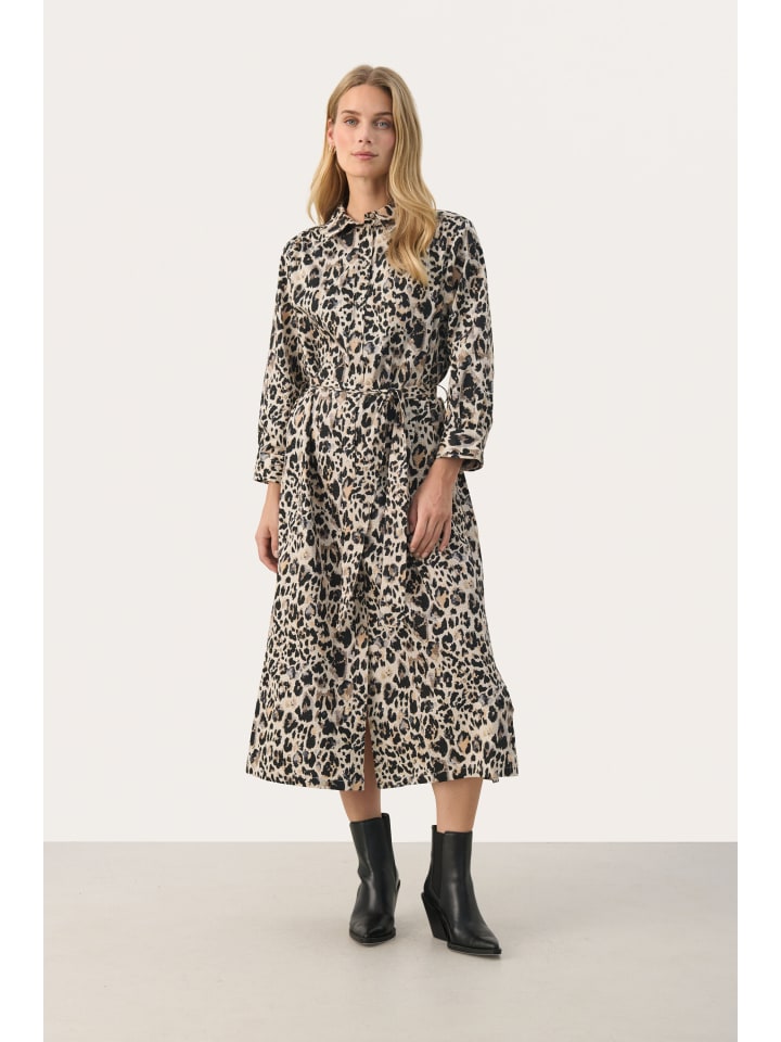 

Платье BintiPW, прямого кроя, с леопардовым принтом нейтрального цвета PART TWO