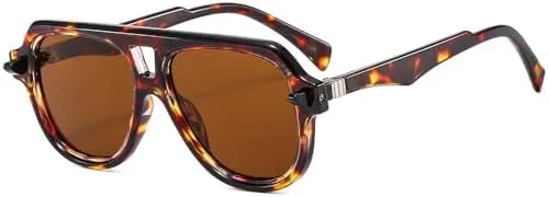 

Модные квадратные зеленые солнцезащитные очки для женщин и мужчин, дизайнерские солнцезащитные очки с переносицей, защита от УФ-излучения UV400 MTZJH, Leopard Tea