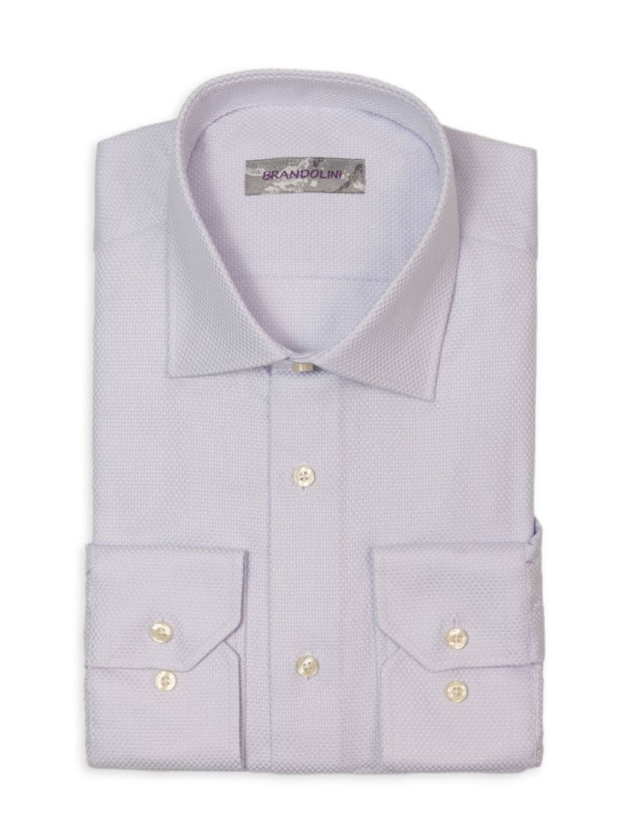 

Рубашка классического кроя из ткани Dobby Brandolini, серый