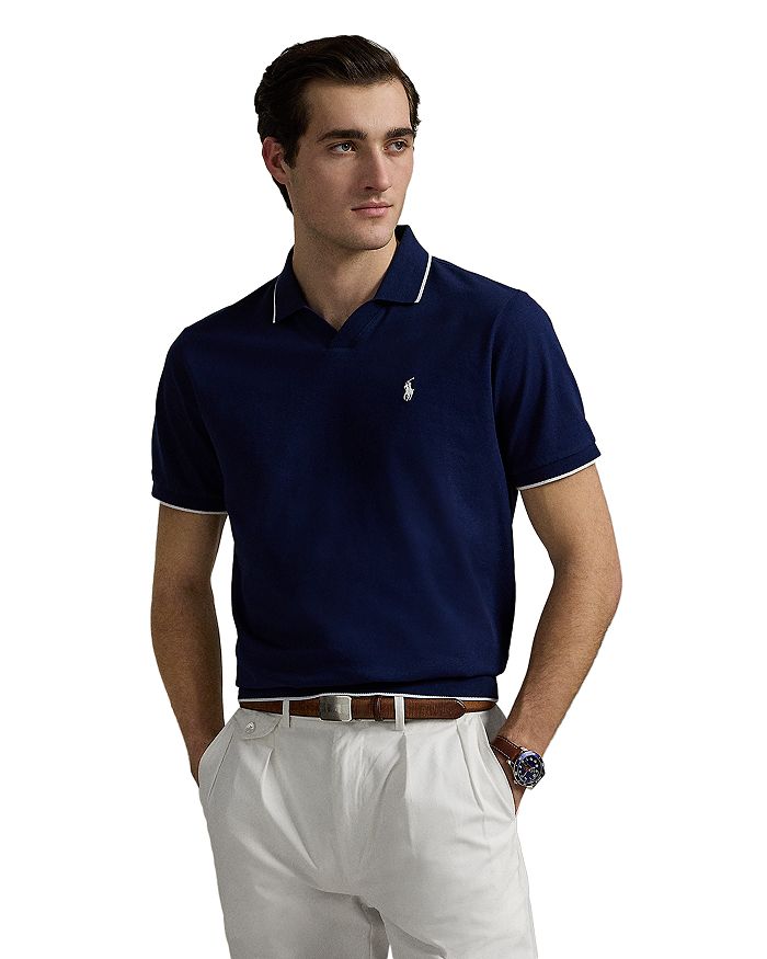 

Жаккардовая поло с сетчатыми вставками Polo Ralph Lauren, синий