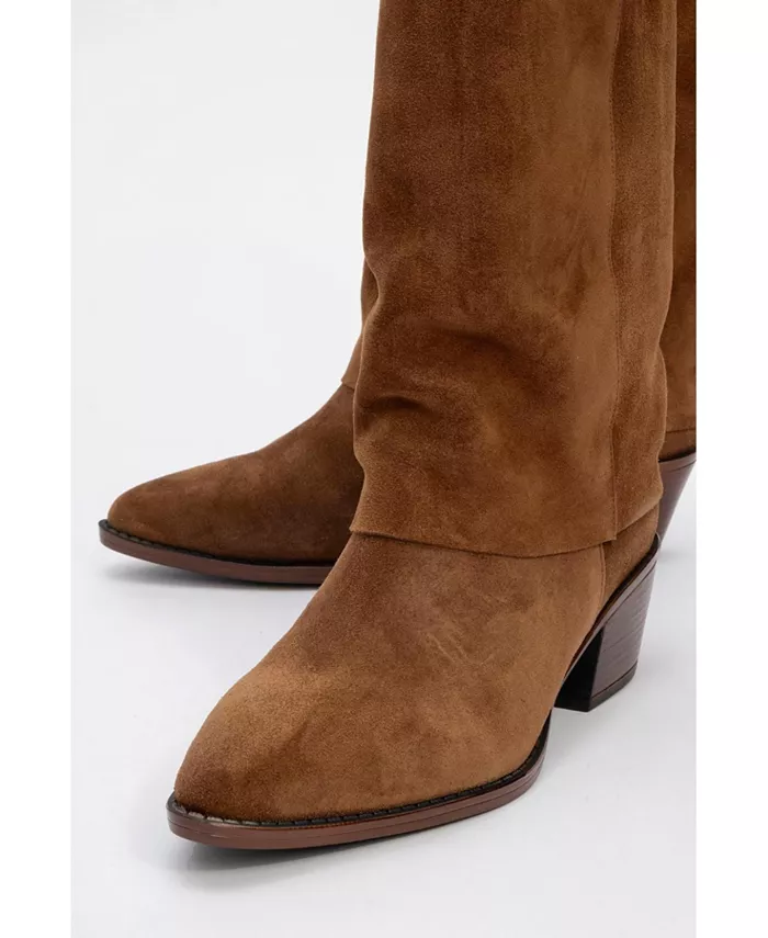 Ботинки Teodora на кожаной платформе с квадратным каблуком (женские) Forever & Always Shoes, коричневый — фото 3