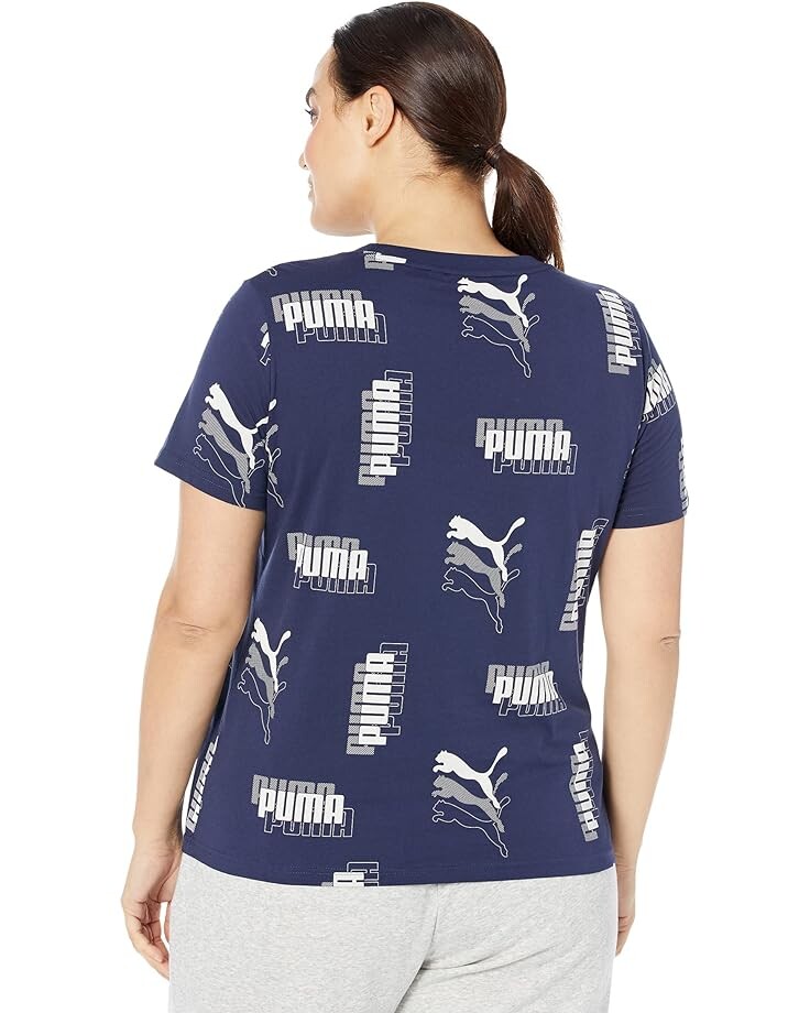 

Футболка PUMA Plus Size Power All Over Print Tee, цвет Peacoat/All Over Print