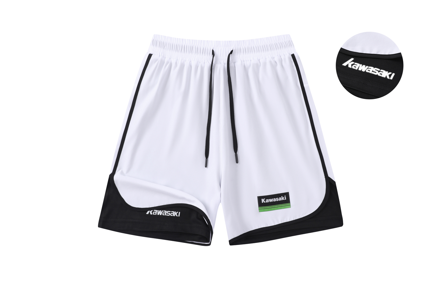 

Повседневные шорты унисекс черный Kawasaki, томатно-красный