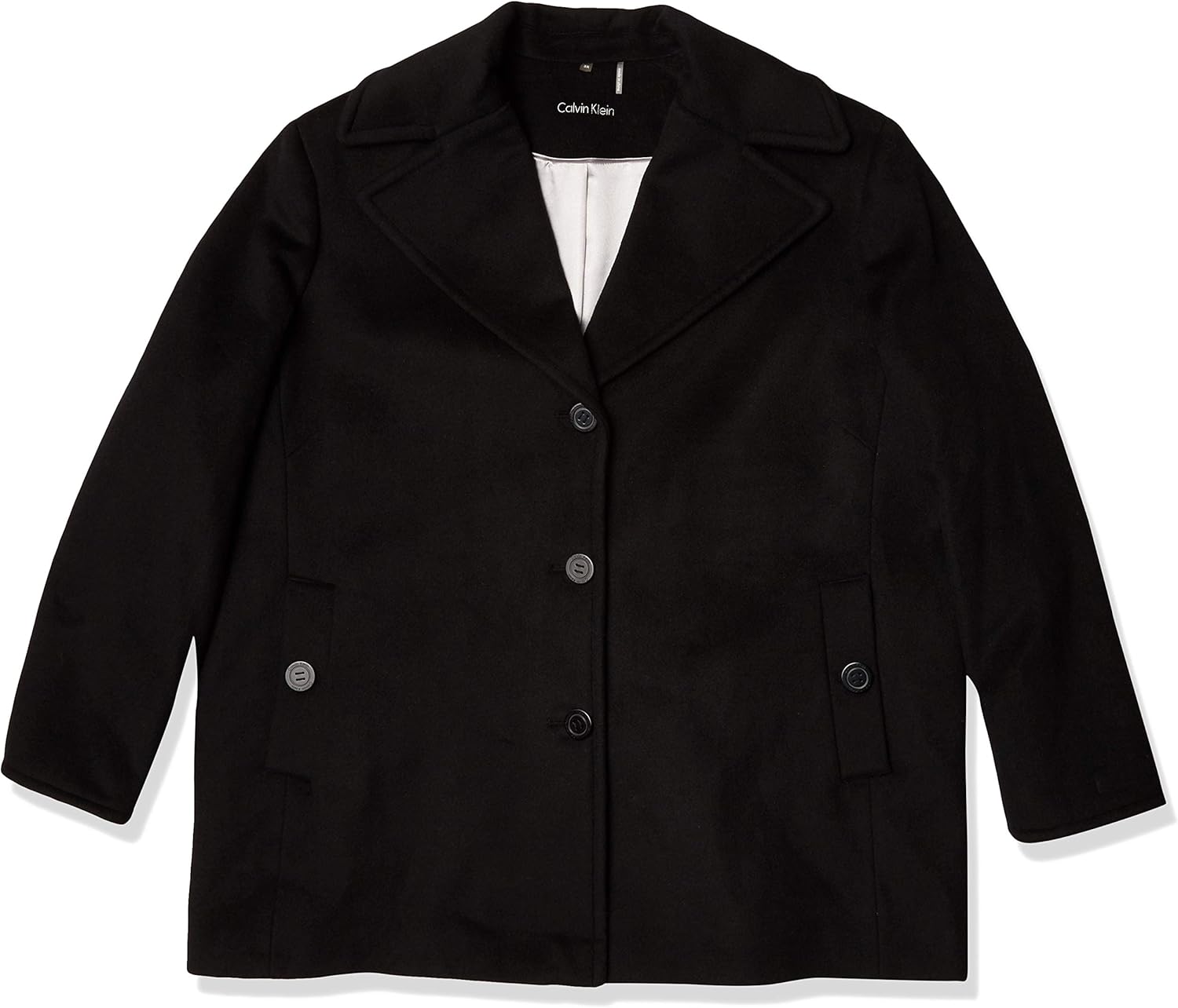 

Calvin Klein Женское пальто однобортное плюс сайз, Black