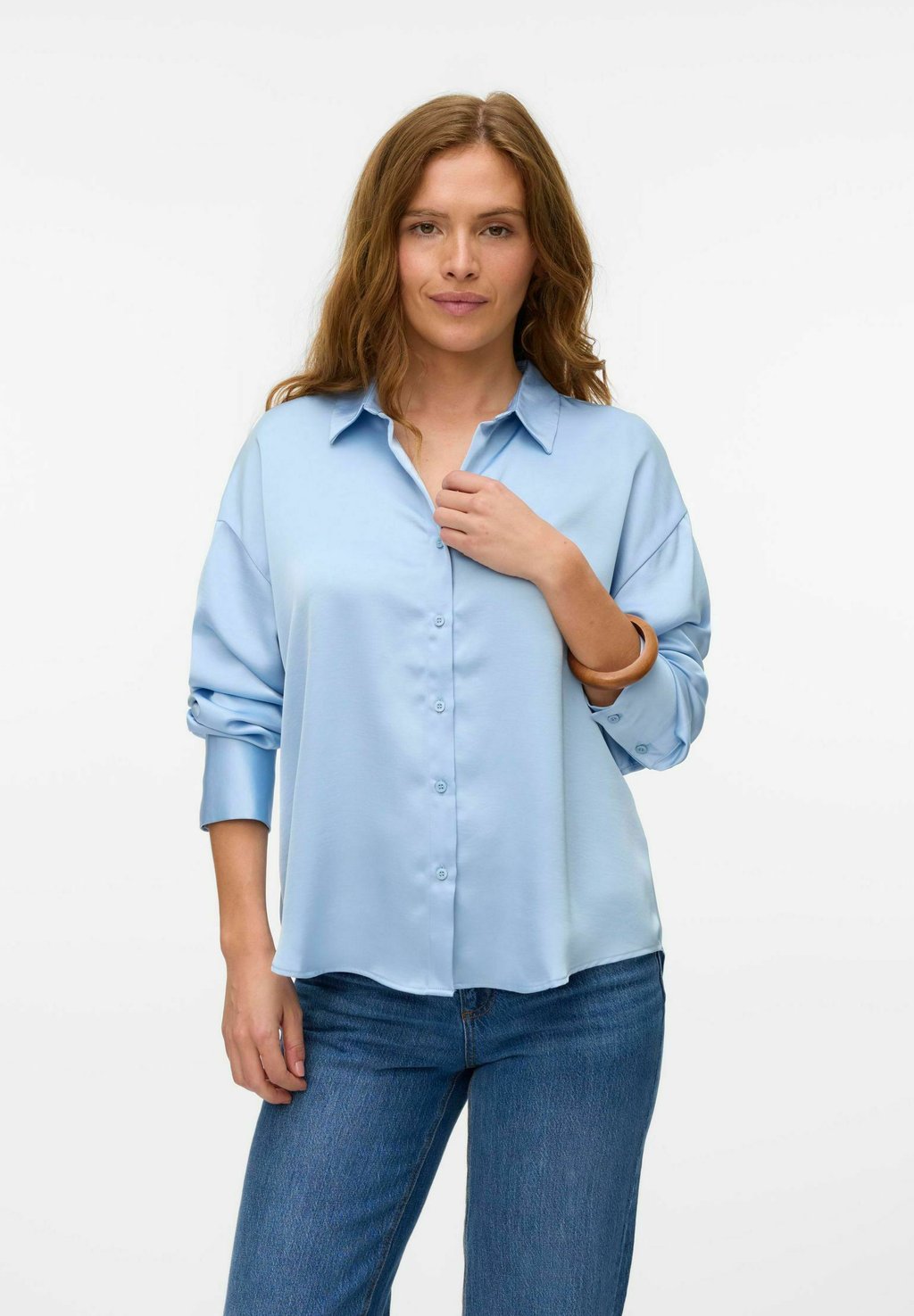 

Блузка на пуговицах SNEMILY Vero Moda, светло-голубой