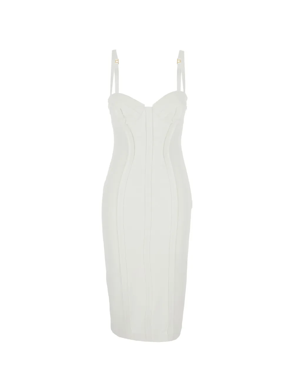 

Миди-платье с рельефными швами Elisabetta Franchi, белый