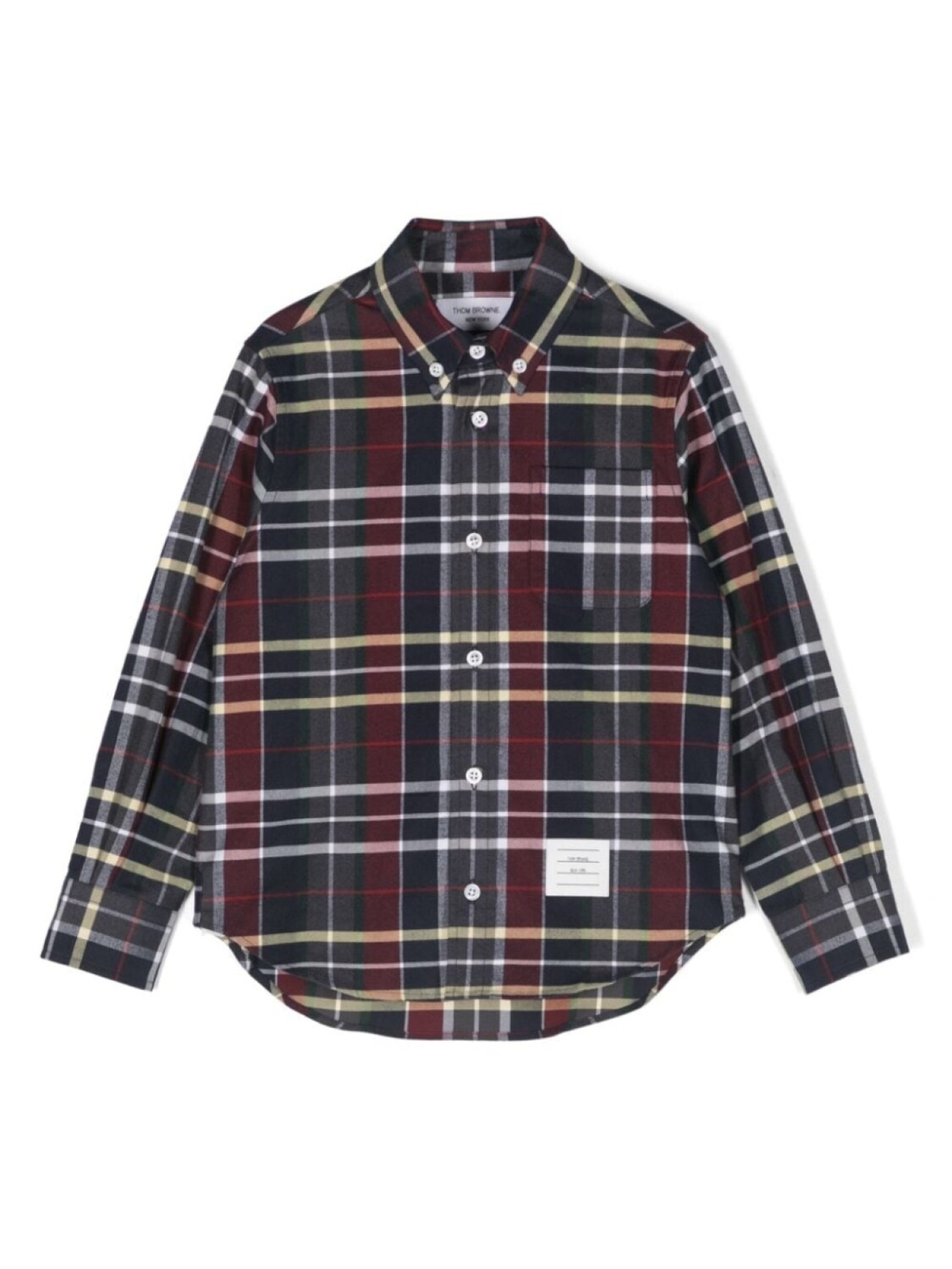 

Thom Browne Kids фланелевая рубашка в клетку тартан, синий