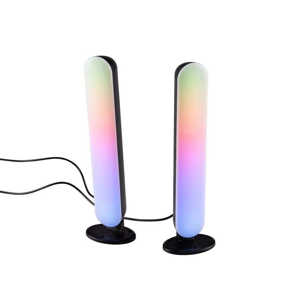 

Небольшие настольные светодиодные лампы RGB для непрямого игрового освещения рядом с телевизорами и компьютерами. Reality Leuchten, черный