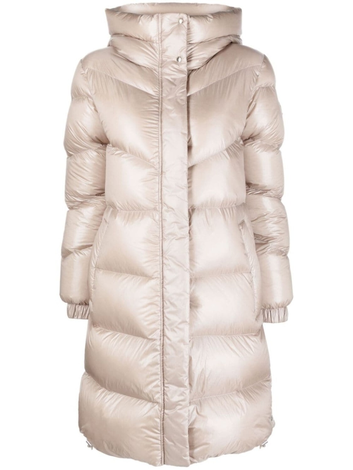 

Woolrich пуховик с капюшоном и нашивкой-логотипом, нейтральный цвет
