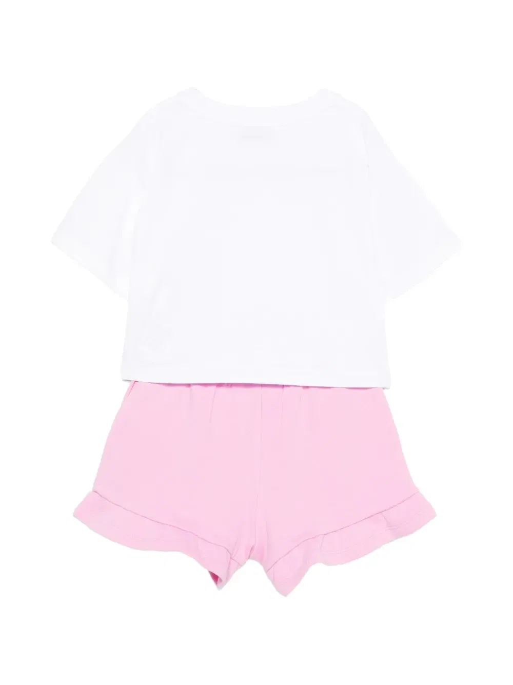 Комплект из топа и шорт с принтом Moschino Kids, белый — фото 2