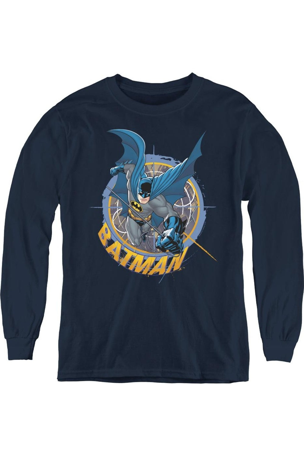 

Футболка с длинным рукавом для подростков "Batman In The Crosshairs" Gildan, темно-синий