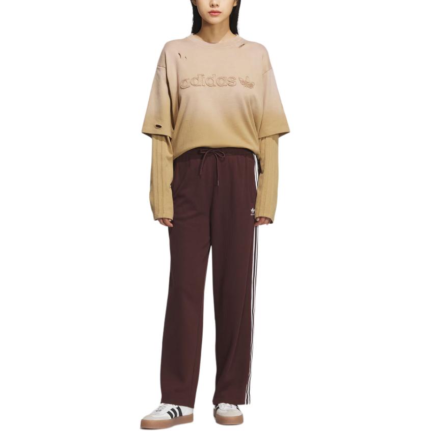 FW25 W KNIT вязаные спортивные штаны женские Adidas Originals, темно-коричневый — фото 3