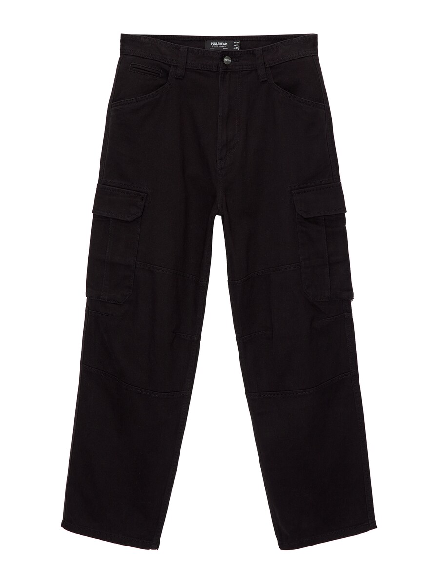 

Широкие брюки-карго Pull&Bear, черный