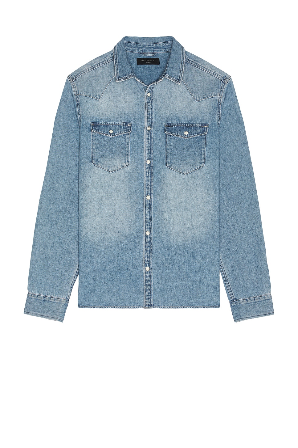 

Рубашка Macgowan на пуговицах с длинным рукавом Allsaints, light indigo blue