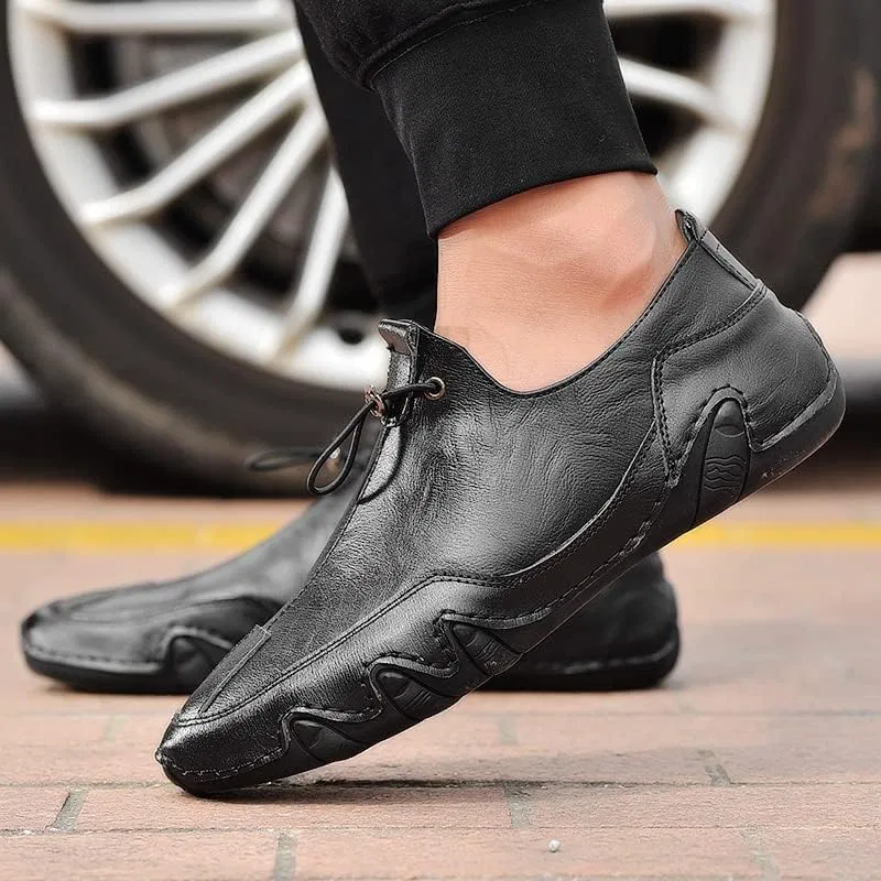 Мокасины кожаные Loafers Black Abborora — фото 2