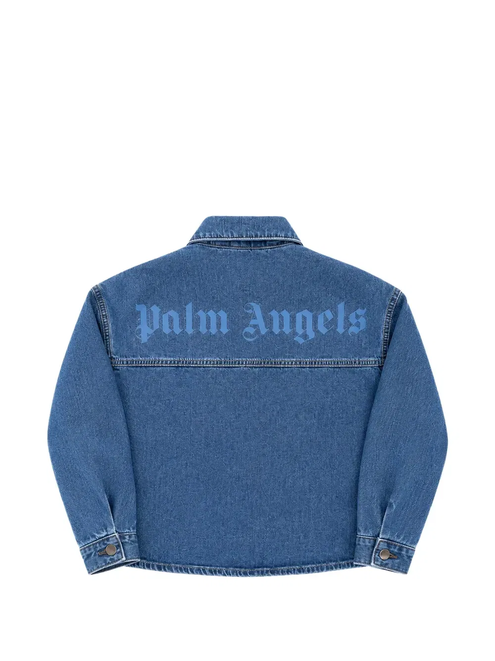 Джинсовая рубашка с логотипом Palm Angels Kids, синий — фото 2