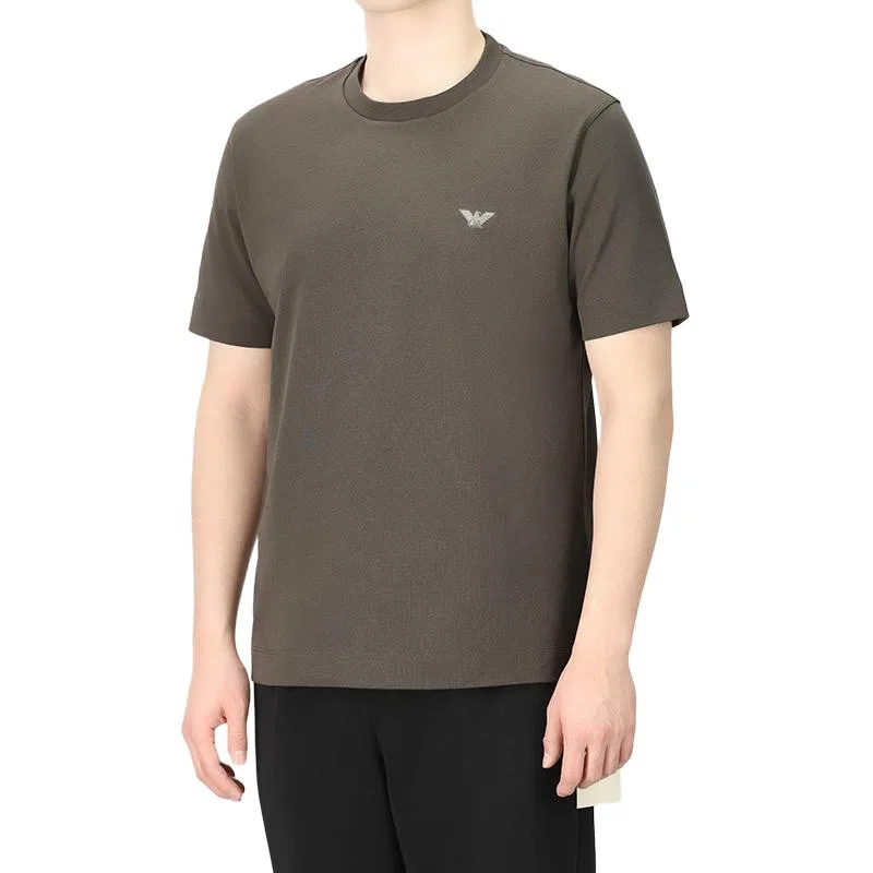 Футболка Emporio Armani SS26 мужская коричнево-зеленая — фото 4