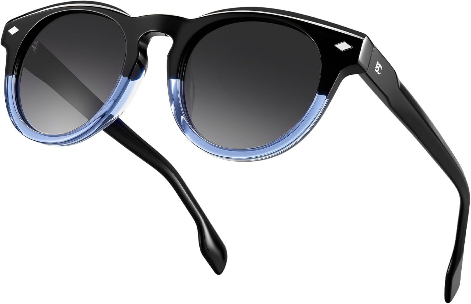 

Женские круглые поляризованные солнцезащитные очки BIRCEN: ретро-очки из ацетата с защитой от УФ-излучения UV400, идеально подходят для вождения, пляжа и повседневной носки, E-gradient Purple Frame