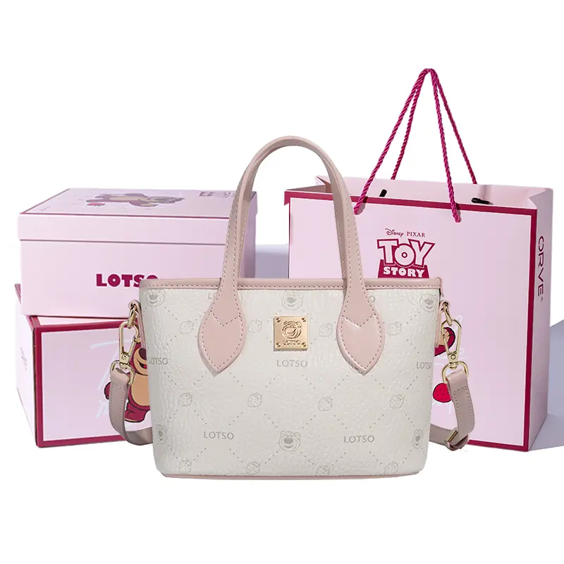 

Disney Сумка через плечо из ткани серии Strawberry Bear, Cream White[Lotso Box+Shopping Bag+Box]
