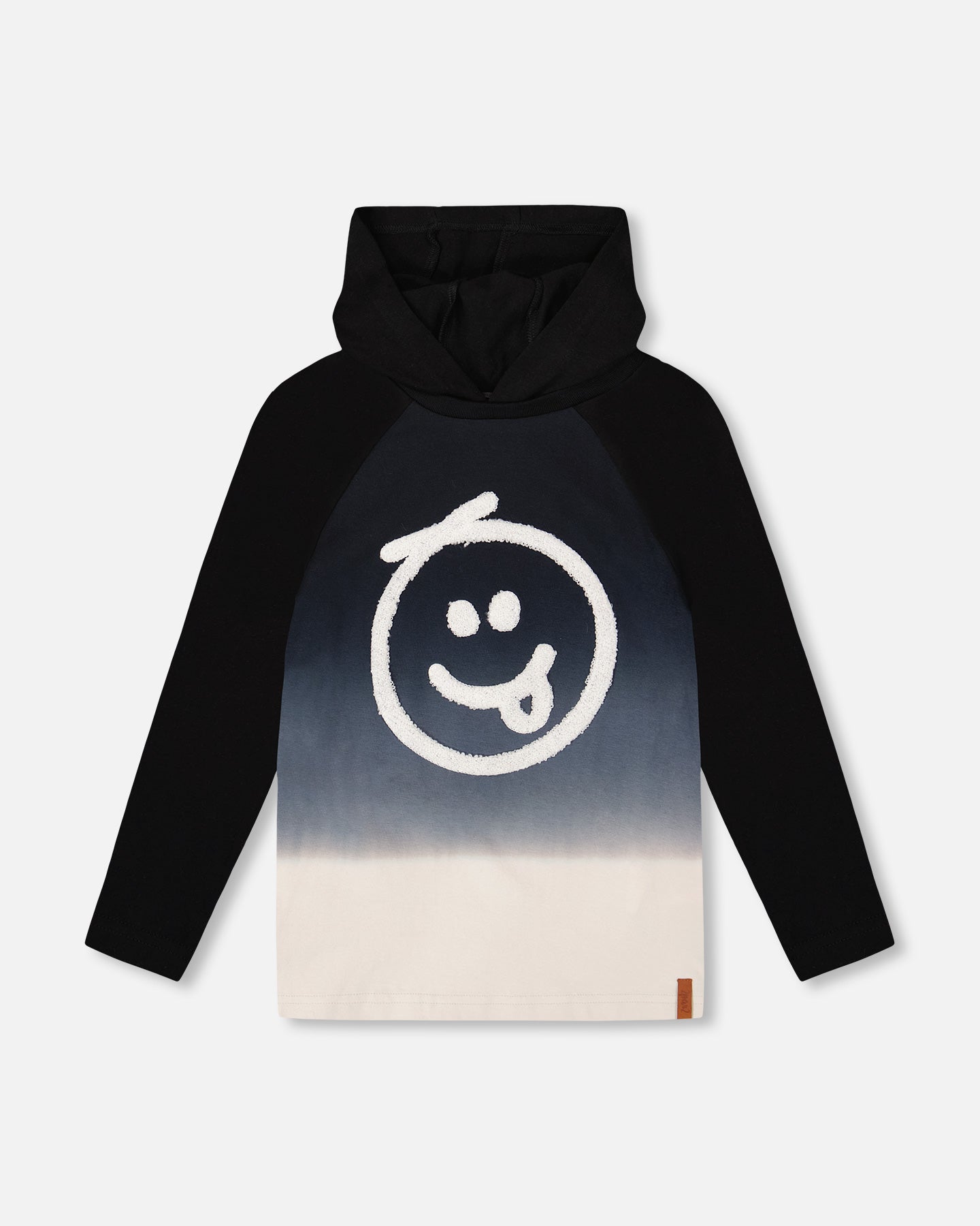 

Органическая хлопковая худи с регланными рукавами черная Deux par Deux