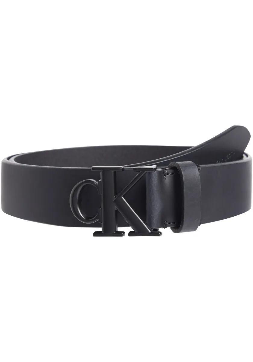 

Кожаный ремень Calvin Klein Jeans "ROUND MONO PLAQUE LTHR BELT 35MM", с пряжкой с логотипом CK, черный