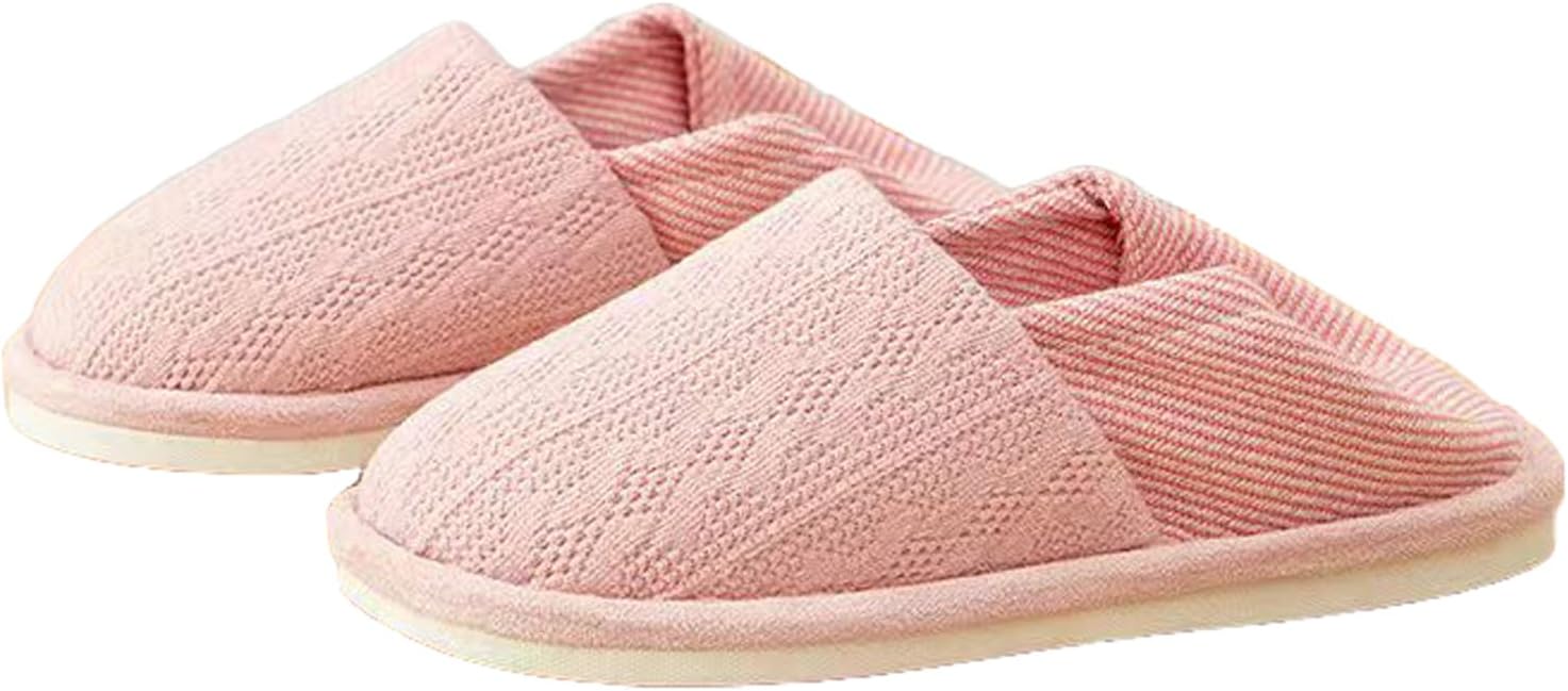 

Домашние тапочки FUNCOS для женщин и мужчин, мягкие вязаные, теплые и удобные, с закрытой пяткой, для ношения дома, розовый