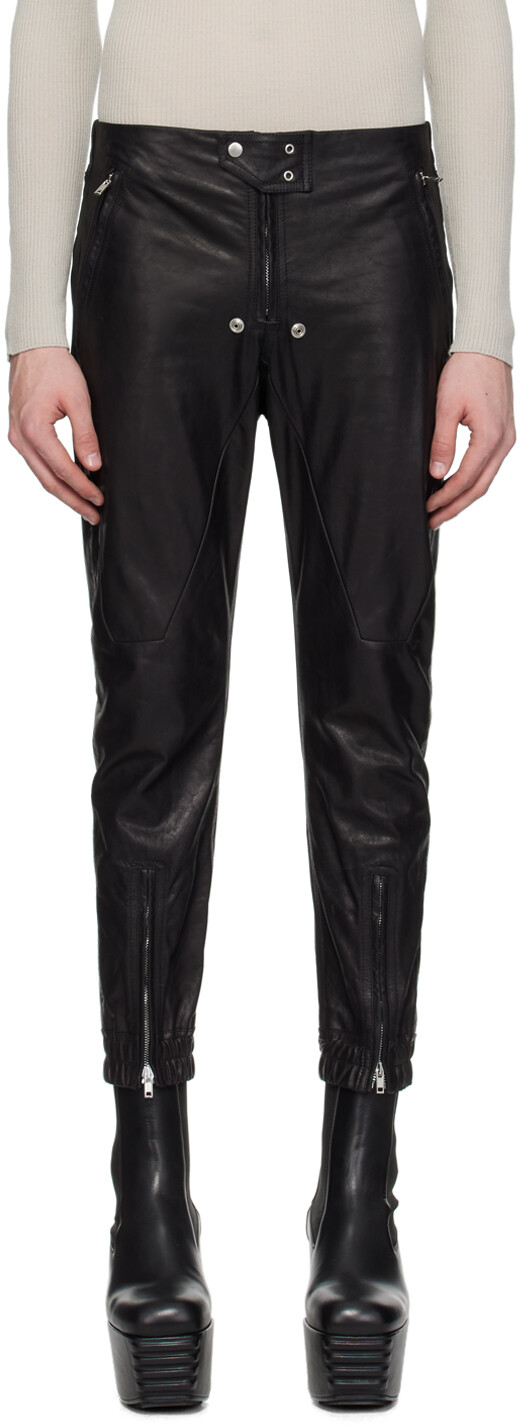 

Черные кожаные брюки Luxor Rick Owens, цвет Black