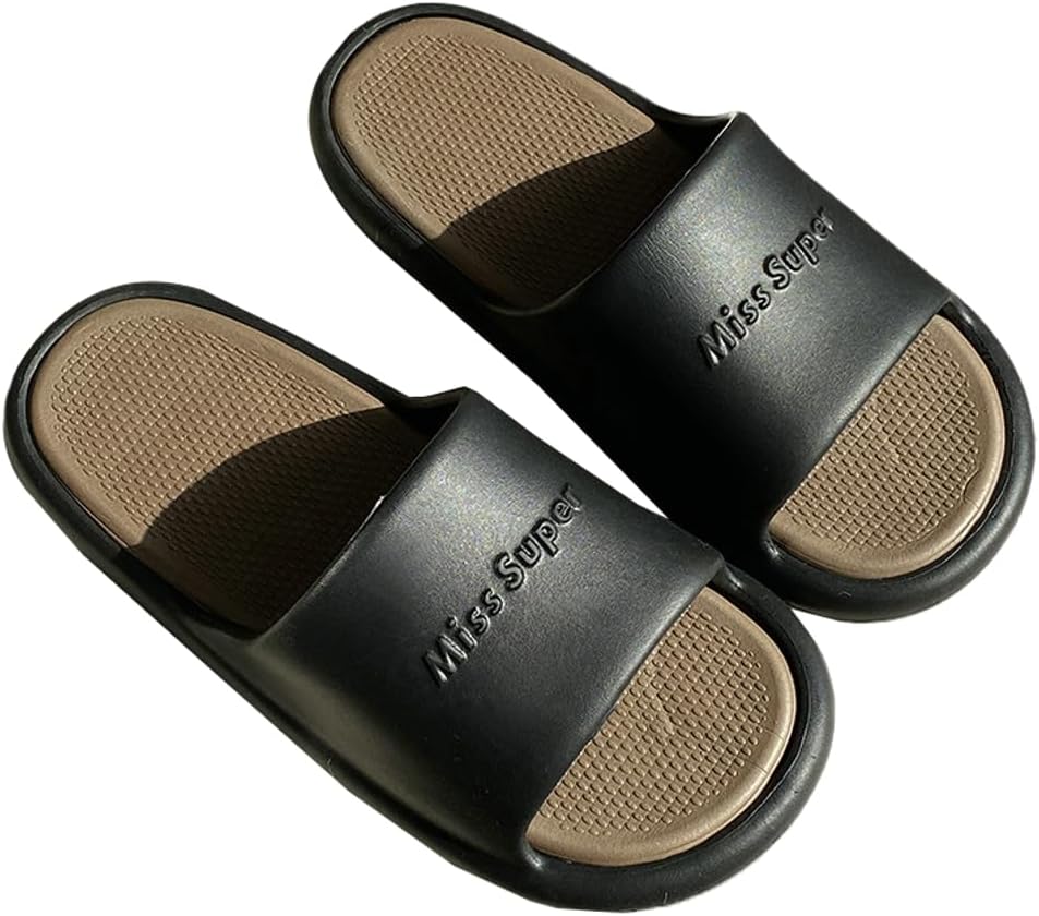 

Летние тапочки для женщин и мужчин, нескользящие домашние шлепанцы, душевые сандалии с мягкой подкладкой, быстро сохнущие для ванной Rungion, черный