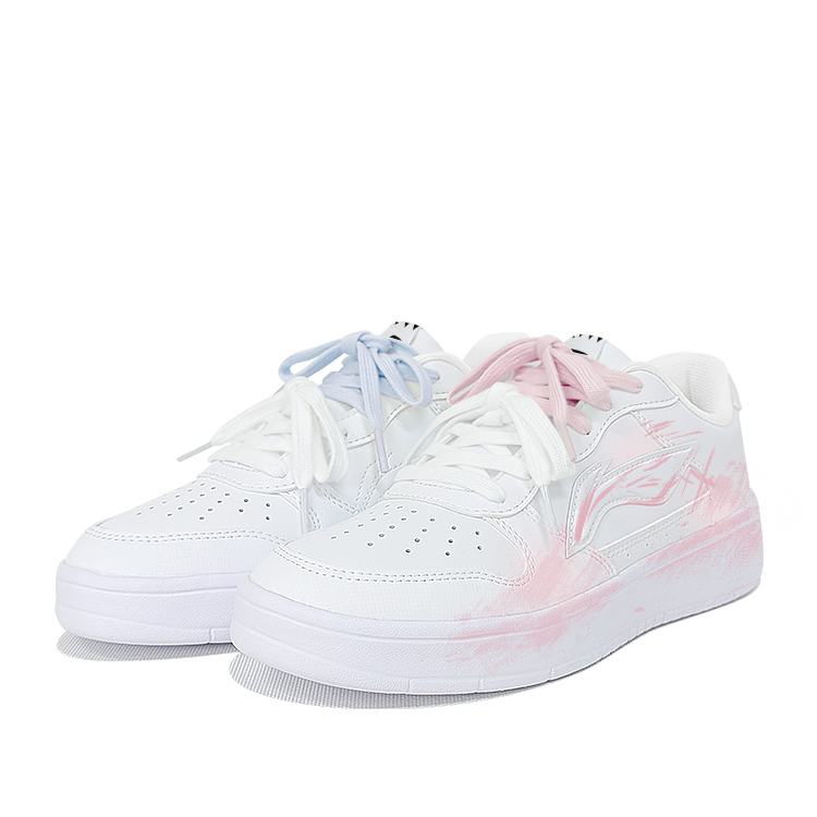 

Понтонные ботинки устойчивые к истиранию легкие нескользящие лоу-топ скейтборд обувь унисекс LINING, розовый синий mismatched