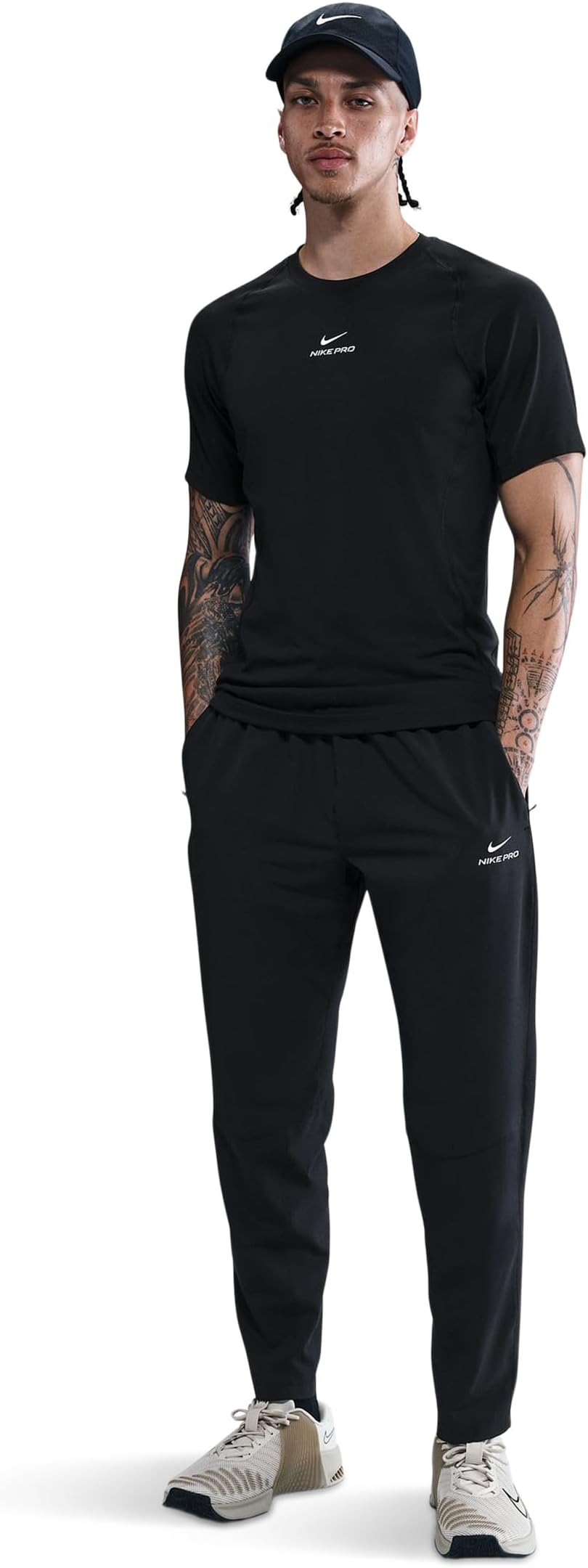 Мужские профессиональные тренировочные брюки Dri-FIT Nike, Black/White — фото 4