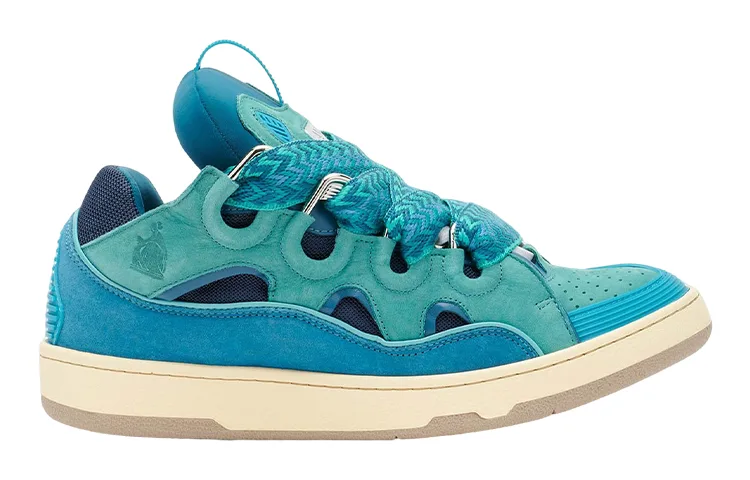 Lanvin Curb Canvas низкие стильные скейтерские кроссовки мужские синие — фото 3