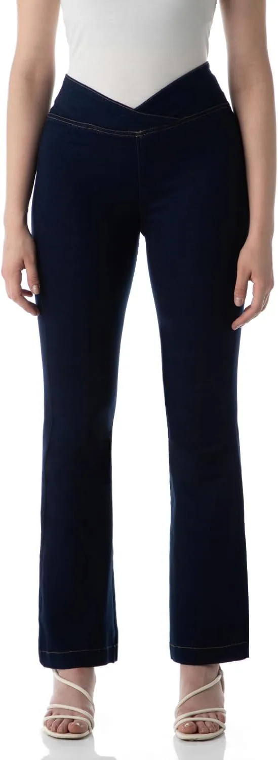 

Женские джинсы-клеш slip on со средней посадкой enzyme wash INKD