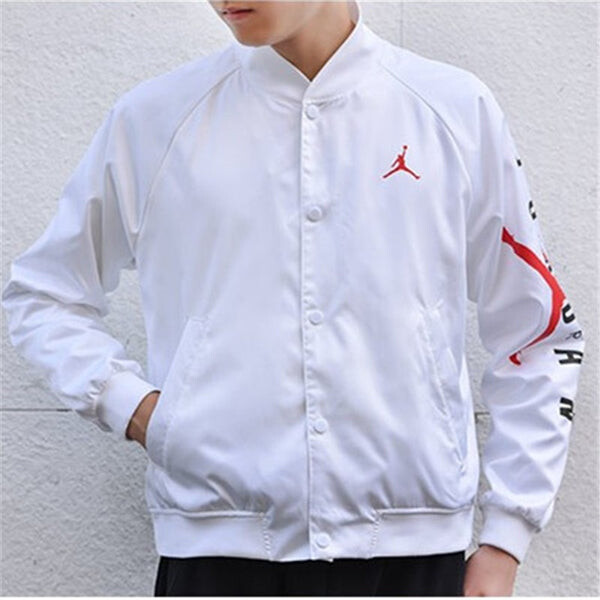 Куртка Air Jordan Jumpman Sports Jacket baseball uniform White, белый — фото 3