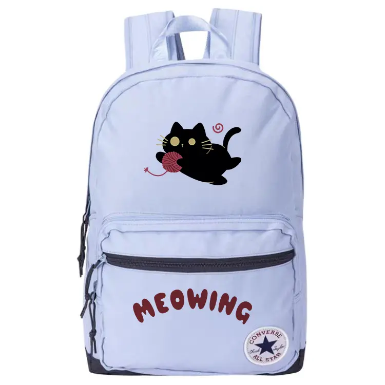 

Converse Полиэстеровый рюкзак среднего размера светло-дымчатый голубой, Totoro Ball Cat