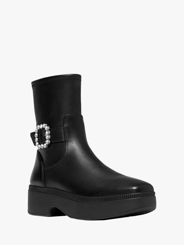 F-Luma короткие ботинки из кожи с кристальной пряжкой FitFlop, Black — фото 2