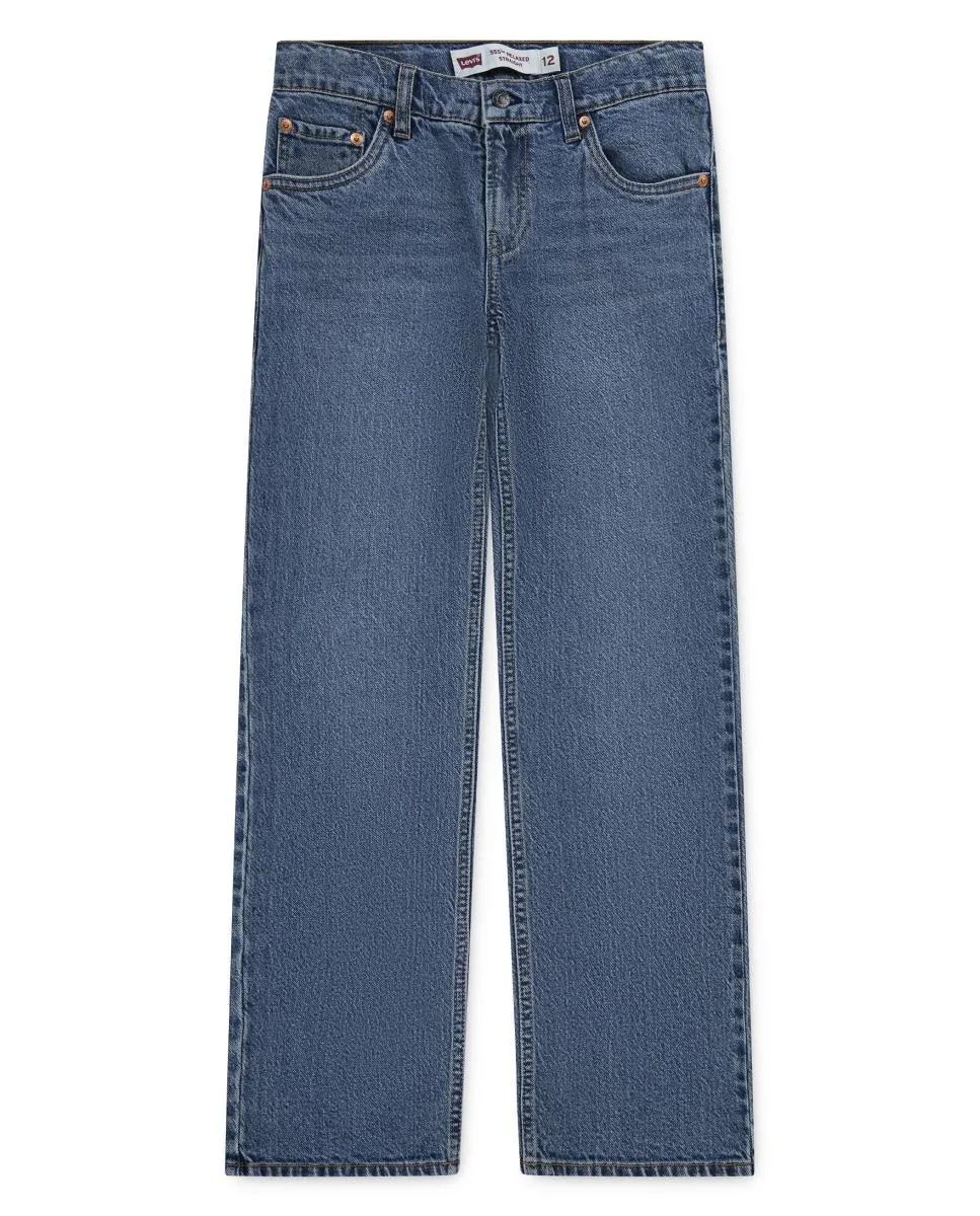

Прямые джинсы свободного кроя 555 Relaxed для мальчика Levi's, синий